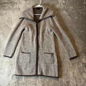 Mary Firenze Wool Blend Thick Jacket Size Large Gray‎ & White